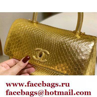 Chanel Python Coco Handle Small Flap Bag with Top Handle 18