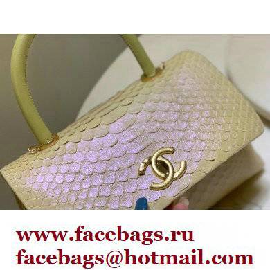 Chanel Python Coco Handle Small Flap Bag with Top Handle 22