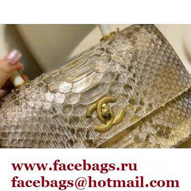 Chanel Python Coco Handle Small Flap Bag with Top Handle 24