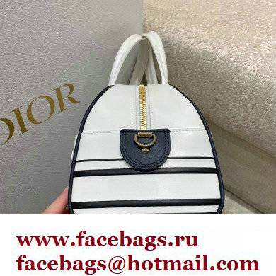 Dior Medium Vibe Zip Bowling Bag White 2022