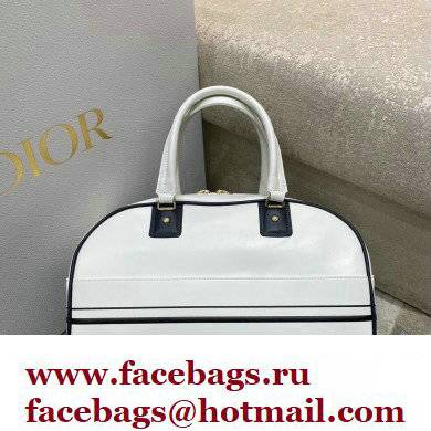 Dior Medium Vibe Zip Bowling Bag White 2022