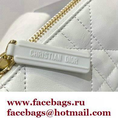 Dior Small Vibe Hobo Bag in Cannage Lambskin White/Black 2022