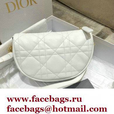 Dior Small Vibe Hobo Bag in Cannage Lambskin White/Black 2022