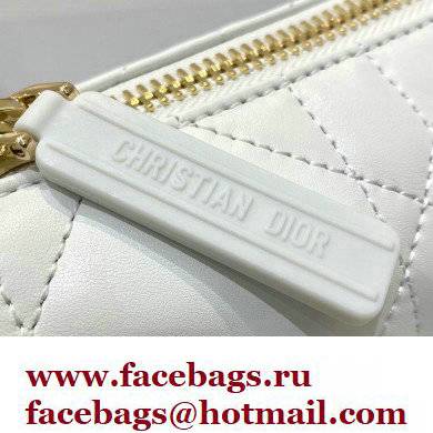 Dior Small Vibe Hobo Bag in Cannage Lambskin White/Gold 2022