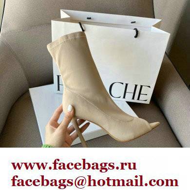 Gianvito Rossi Heel 10.5cm FABRIC and TPU HIROKO BOOTIE Nude 2022