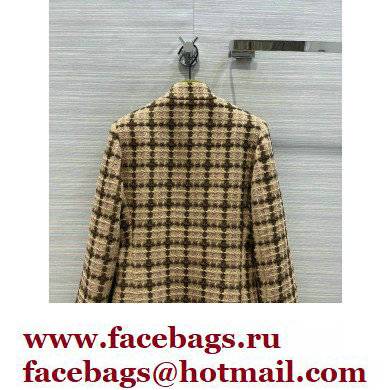 Gucci Lame check tweed jacket with belt 2022