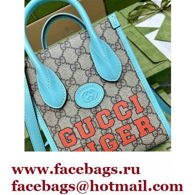 Gucci Tiger GG Mini Tote Bag 671623 Blue 2022