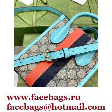 Gucci Tiger GG Mini Tote Bag 671623 Blue 2022