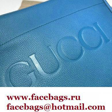 Gucci Zip Pouch Bag with Gucci Logo 681200 Blue 2022