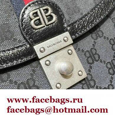 Gucci x Balenciaga The Hacker Project Small Handbag 680119 GG Canvas Black 2022 - Click Image to Close