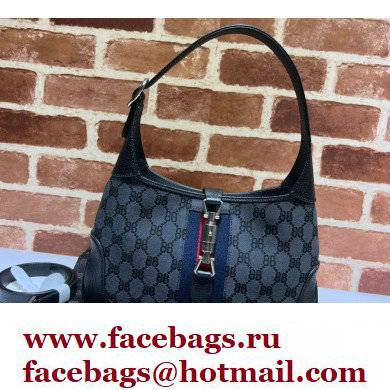 Gucci x Balenciaga The Hacker Project Small Hobo Bag 680118 GG Canvas Black 2022