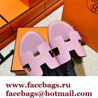 Hermes Epsom Calfskin Santorini Sandals Handmade Pink