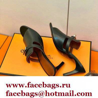 Hermes Kelly Buckle Cute Sandals Black