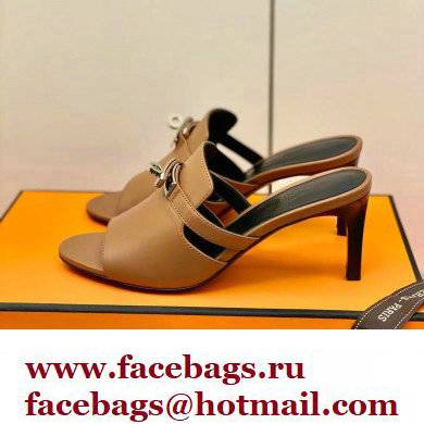 Hermes Kelly Buckle Cute Sandals Brown