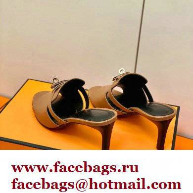 Hermes Kelly Buckle Cute Sandals Brown