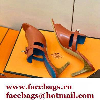 Hermes Kelly Buckle Cute Sandals Rouge Clay