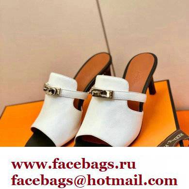 Hermes Kelly Buckle Cute Sandals White