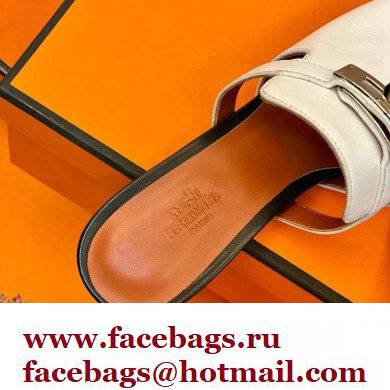 Hermes Kelly Buckle Cute Sandals White