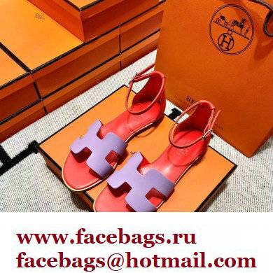 Hermes Swift Calfskin Santorini Sandals Handmade Purple