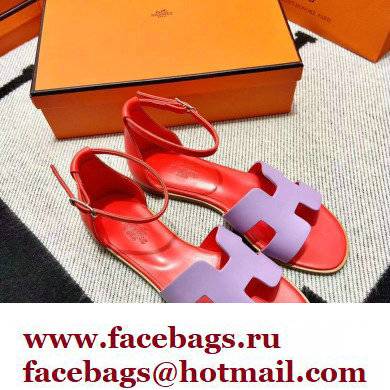 Hermes Swift Calfskin Santorini Sandals Handmade Purple