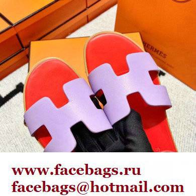 Hermes Swift Calfskin Santorini Sandals Handmade Purple