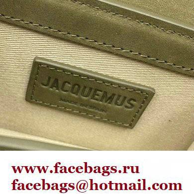 Jacquemus Le Chiquito Homme Mini Bag Suede Olive Green with Removable Shoulder Strap