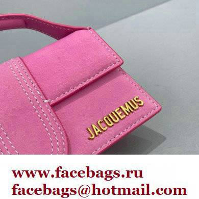 Jacquemus suede Le Bambino Mini Envelope Handbag fuchsia