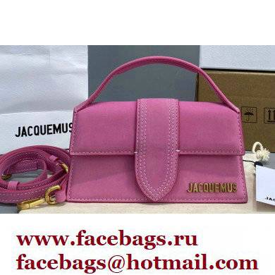 Jacquemus suede Le Bambino Mini Envelope Handbag fuchsia