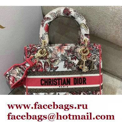 Lady Dior Medium D-Lite Bag in Multicolor Butterfly Embroidery 2022