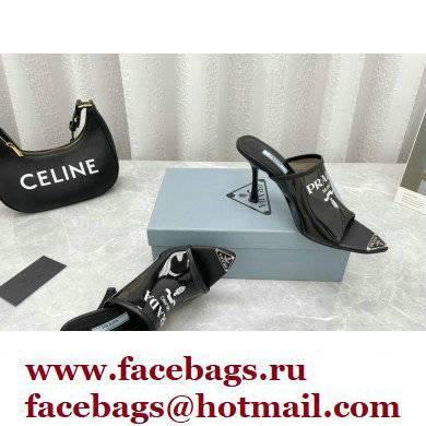 Prada Heel 9cm triangle logo Pvc slides Black 2022