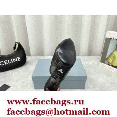 Prada Heel 9cm triangle logo Pvc slides Black 2022