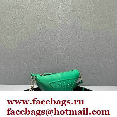 Prada Leather Triangle Shoulder Bag 1BH190 Green 2022