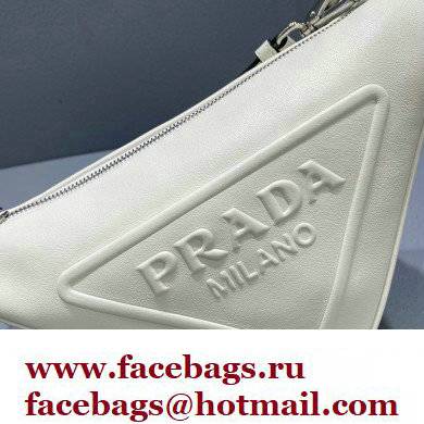 Prada Leather Triangle Shoulder Bag 1BH190 White 2022