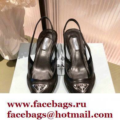 Prada Mesh fabric slingback pumps Black 2022