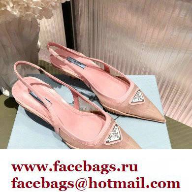 Prada Mesh fabric slingback pumps Pink 2022