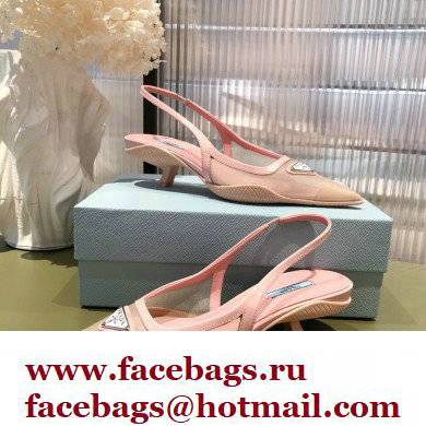 Prada Mesh fabric slingback pumps Pink 2022