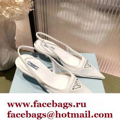 Prada Mesh fabric slingback pumps White 2022