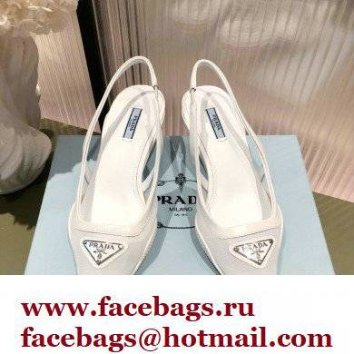 Prada Mesh fabric slingback pumps White 2022