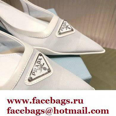 Prada Mesh fabric slingback pumps White 2022