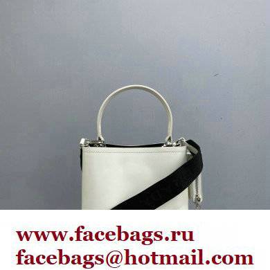 Prada Panier Small Tote Bag 1BA217 in Patent Leather White 2022