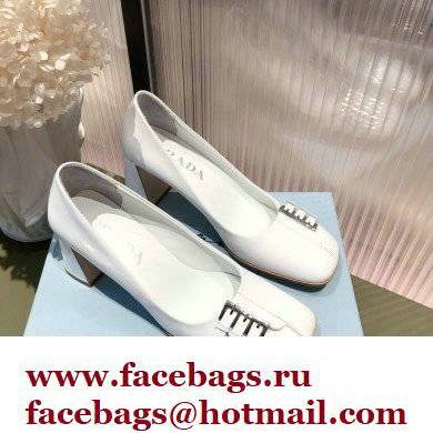 Prada Patent Leather Buckle Detail pumps White 2022