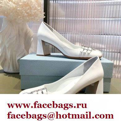 Prada Patent Leather Buckle Detail pumps White 2022