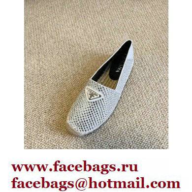 Prada Satin Espadrilles White with Crystals 2022