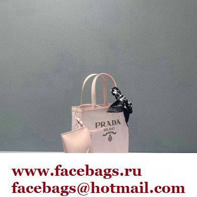 Prada Small Sequined Mesh Tote Bag 1BG417 Pink 2022