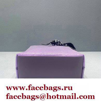 Prada Small Sequined Mesh Tote Bag 1BG417 Purple 2022