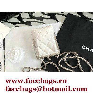 chanel WHITE lambskin Clutch with Chain AP2497 2022