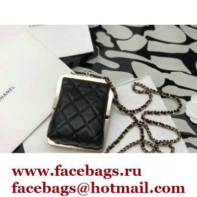 chanel black lambskin Clutch with Chain AP2496 2022