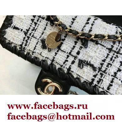 chanel black/white tweed mini flap bag AS2495 2022