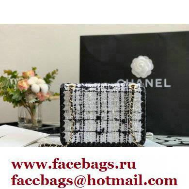 chanel black/white tweed mini flap bag AS2495 2022