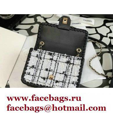 chanel black/white tweed mini flap bag AS2495 2022